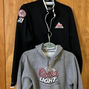 Black Zip-Up pullover with Coors light logo.  Sweatshirt with Coors light logo.